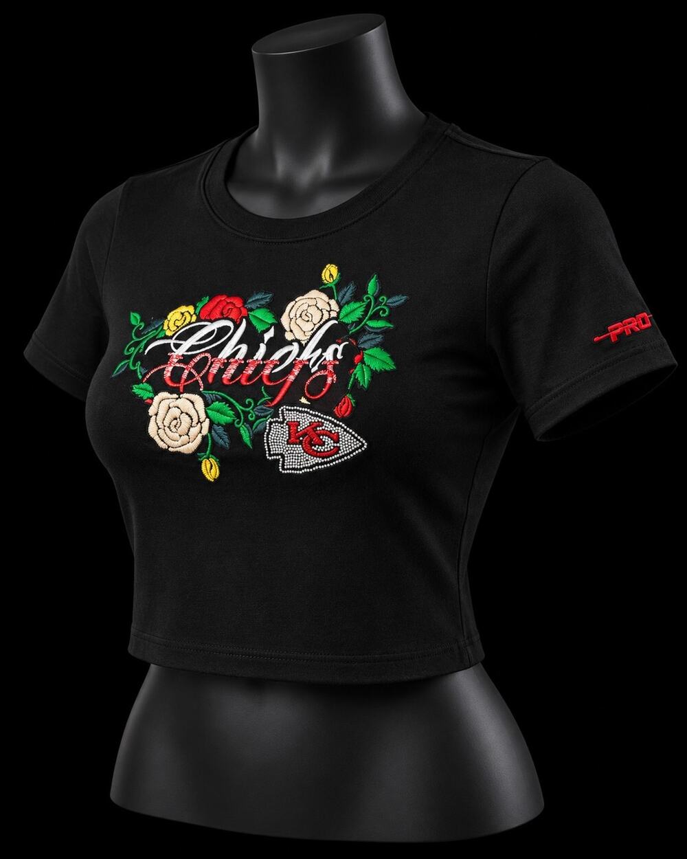 Kansas City Chiefs Pro Standard Ink & Bloom Women's Large Black T-Shirt NEW